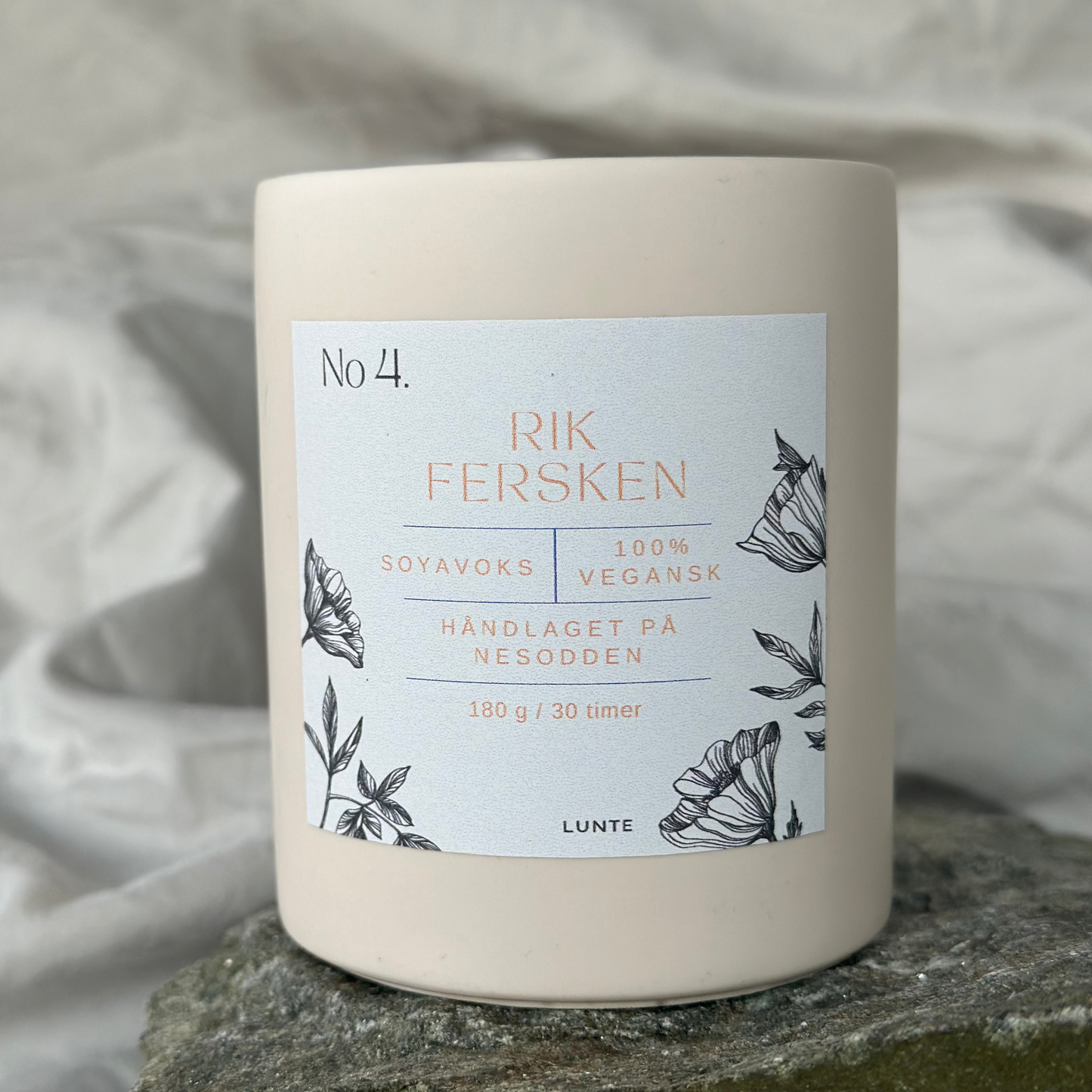 No 4. Rik Fersken Duftlys, 180 gr