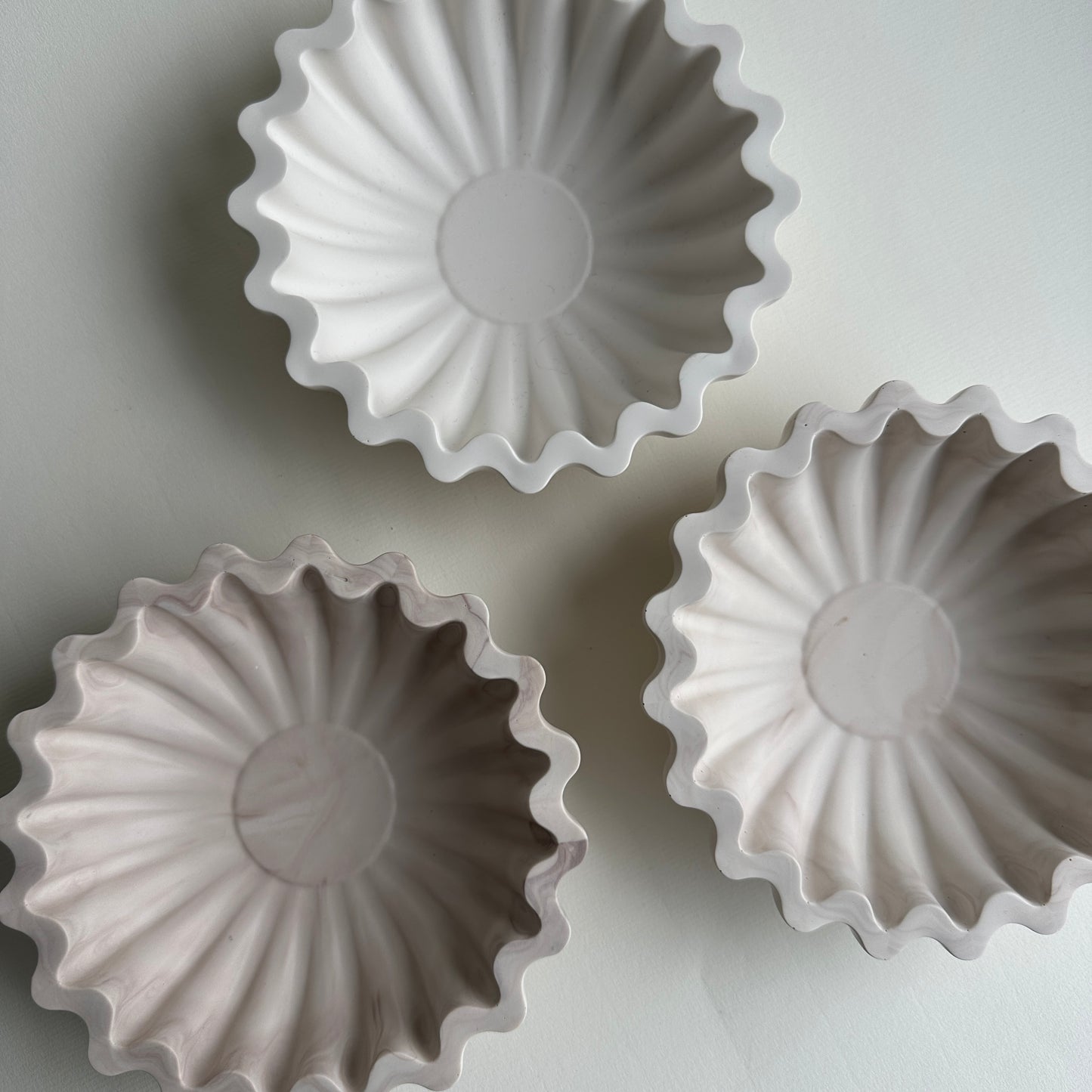 Skål med riller - Beige/Marmorert 1