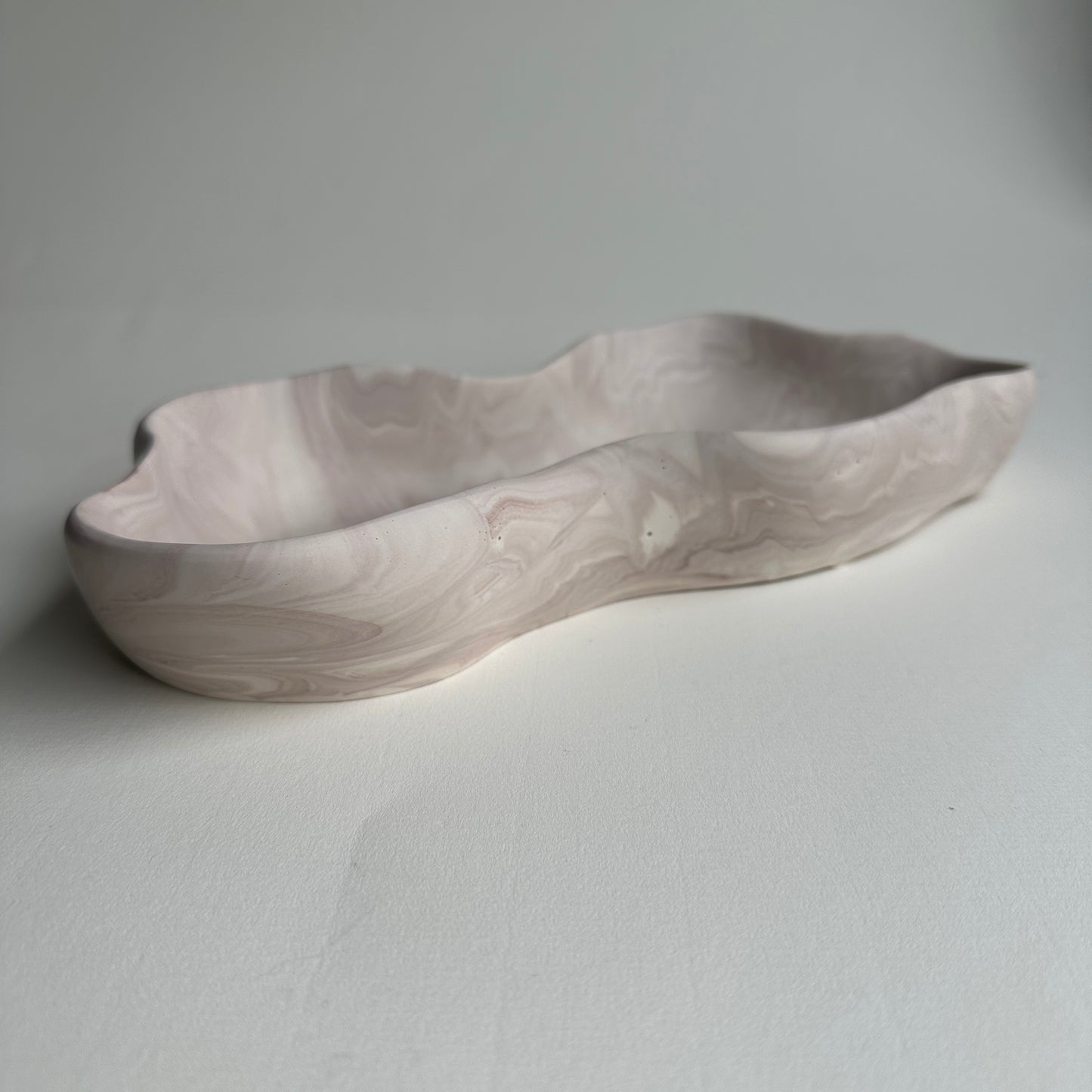 Avlang skål - Beige/Marmorert