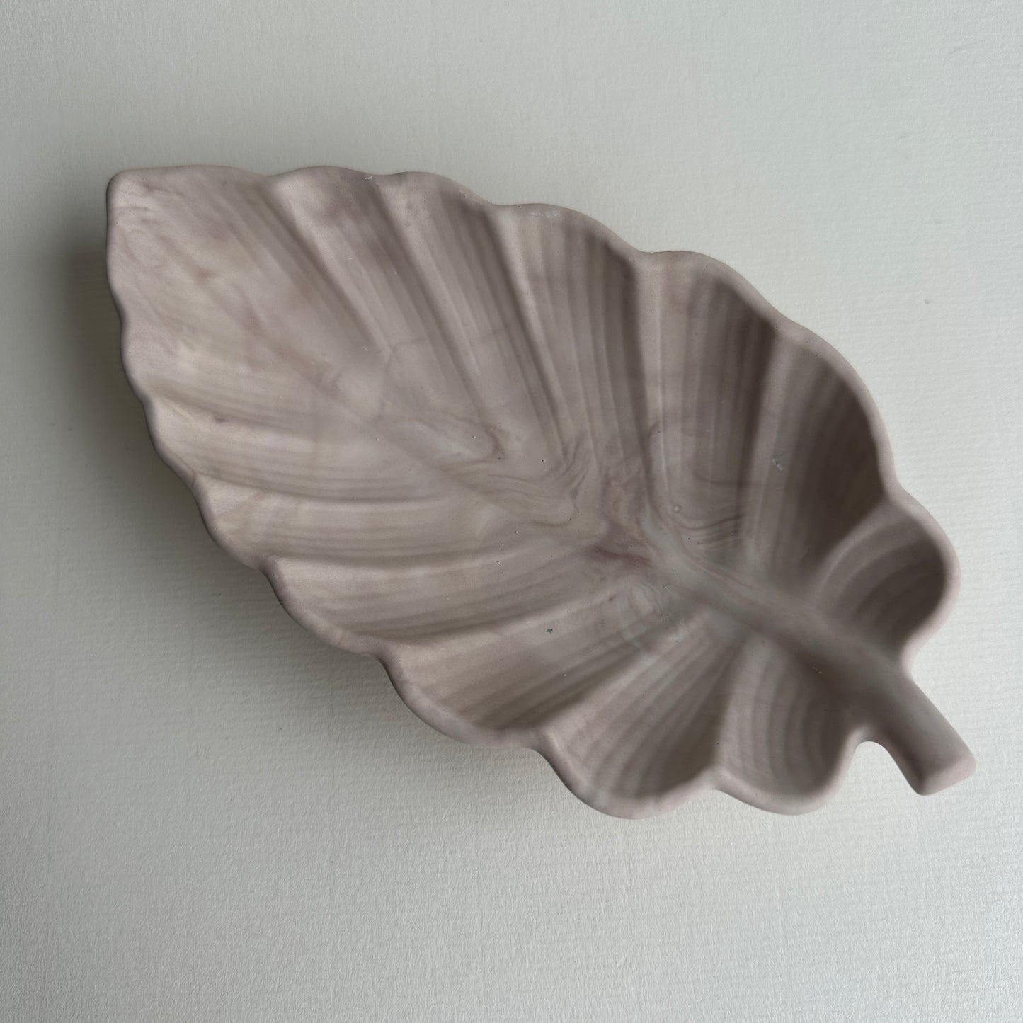 Skål, Blad, Beige/Marmorert