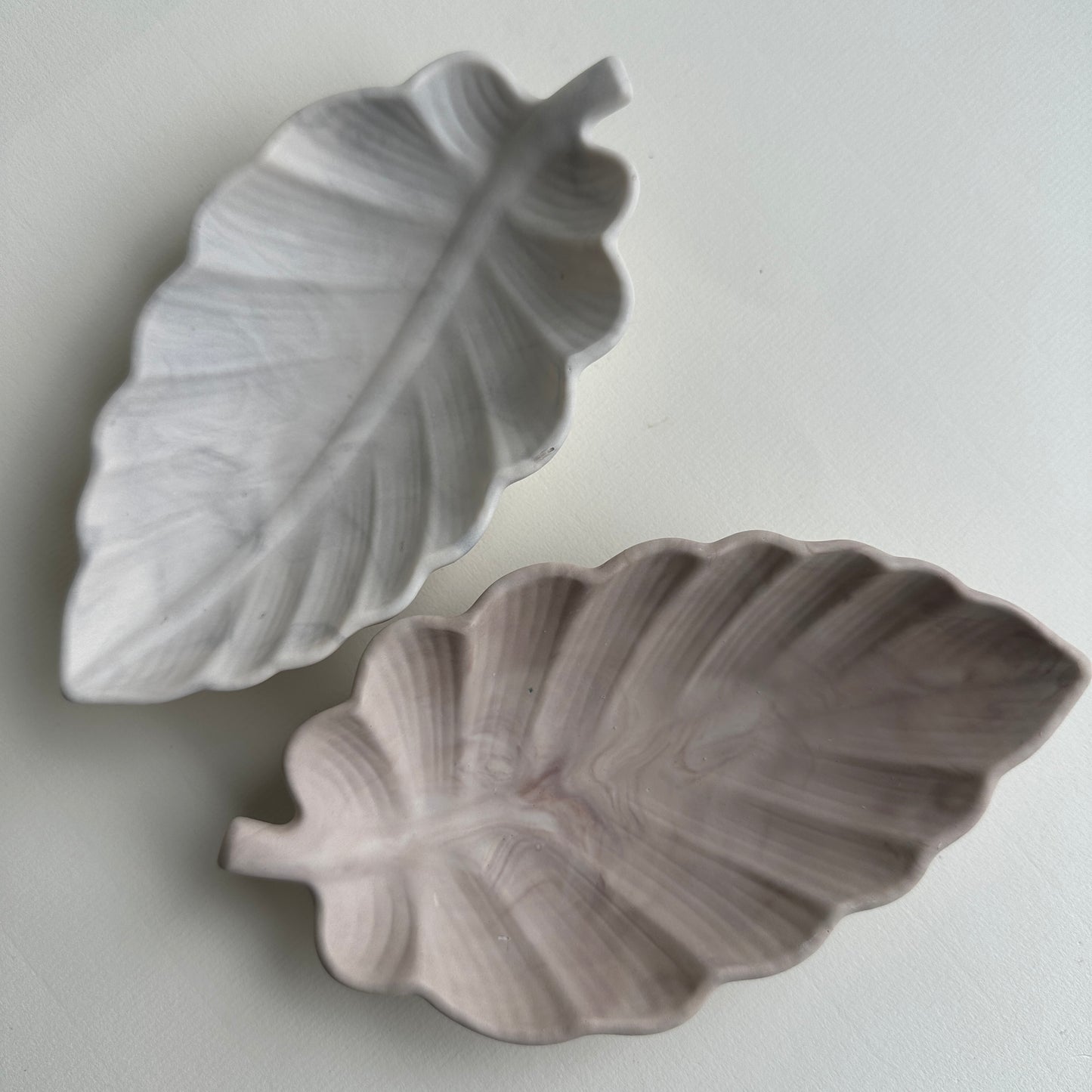 Skål, Blad, Nr1, Hvit/Marmorert