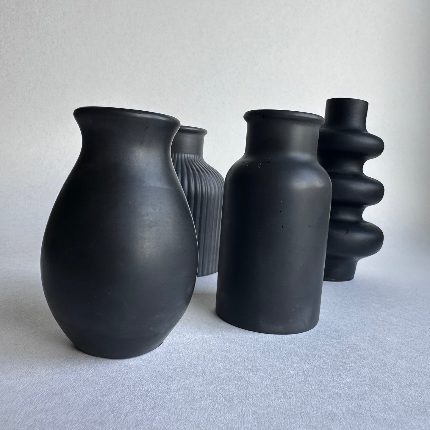 Mini Vase, glatt, Sort